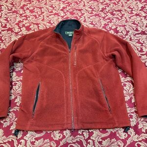 Eddie Bauer Windcutter Fleece Red Full Slip Medium Weight Jacket Size M